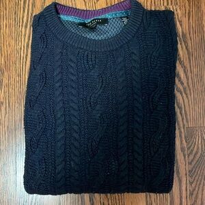 Mens Ted baker blue cable knit sweater. Size 1.